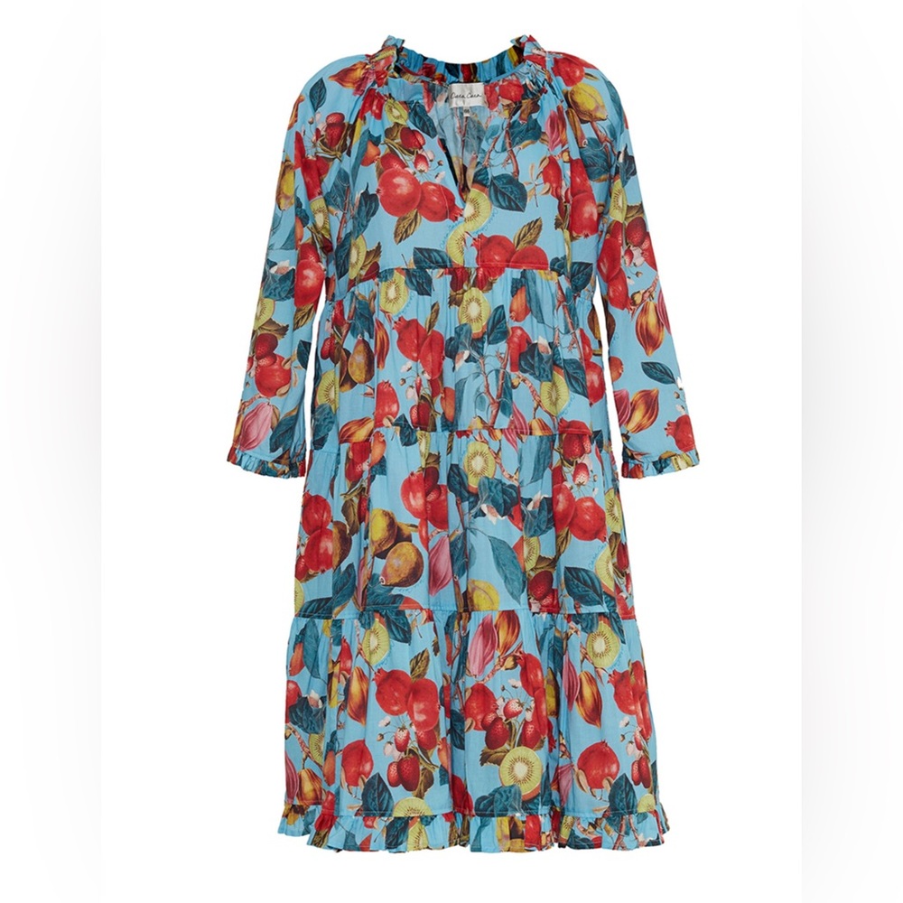euc CARA CARA Gibson Dress-- FRUIT PRINT cotton voile XS/S